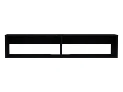 Estante multimedia Rockwood en melamina con dos estantes , 25.3 cm X 121.1 cm X 32 cm , Negro