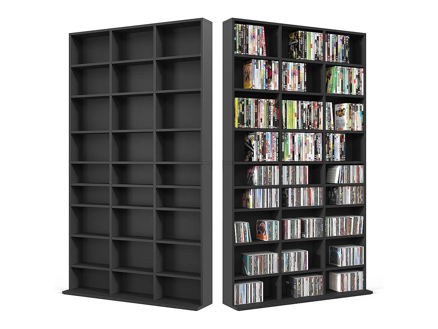 Estante para CDs negro 102x16x178 jukebox