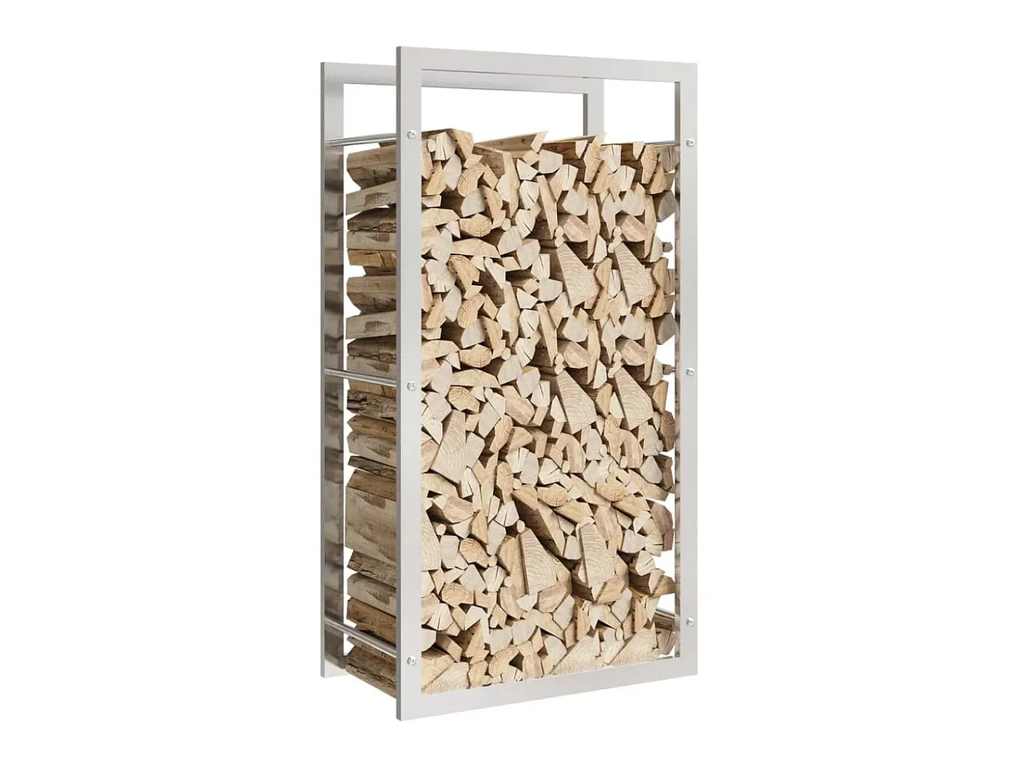 Estante para leña acero inoxidable 50x28x94 cm ES248349