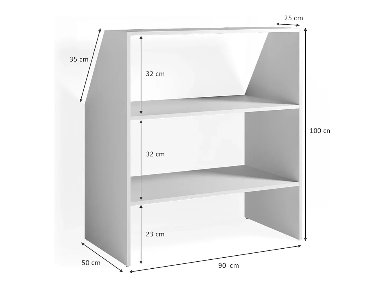 Estante para techo inclinado blanco 90x50x100