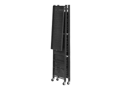 Estante Plegable SucceBuy Estantería Plegable de 4 Niveles, 66 x 33 x 117 cm, Metal Resistente, con 5 Ruedas y 4 Ganchos, para Cocina, Garaje y Sótano. Color Negro
