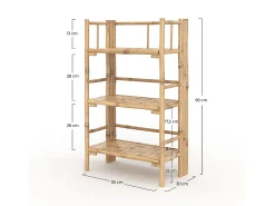 Estante rectangular plegable de bambú - Bami
