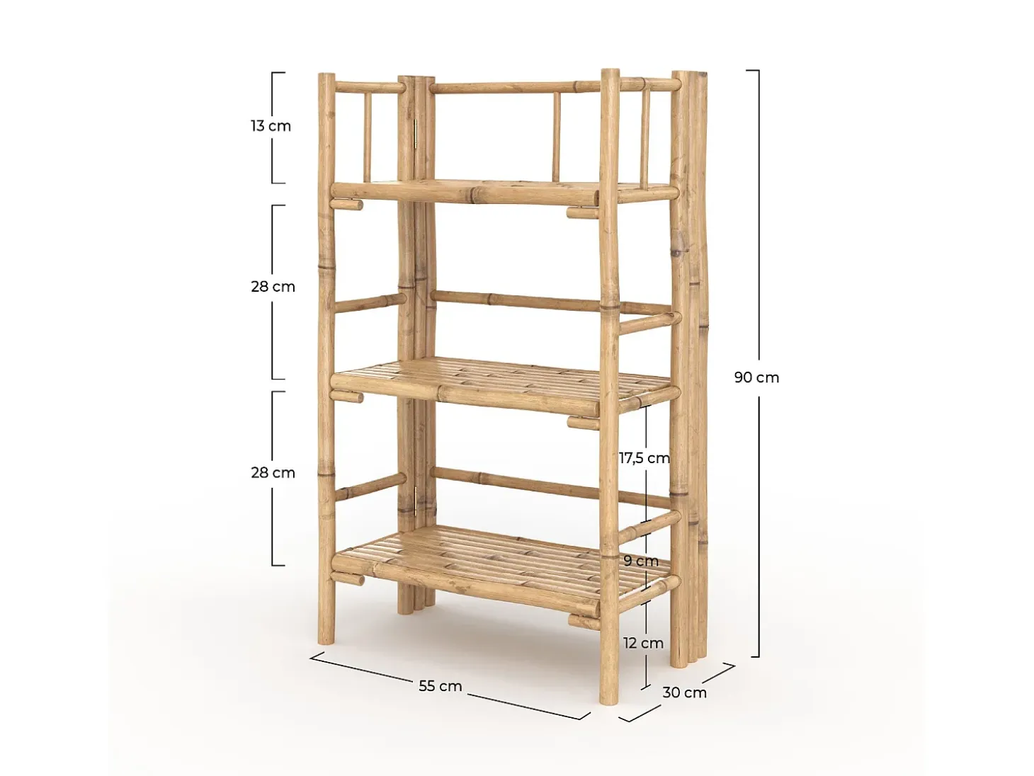 Estante rectangular plegable de bambú - Bami