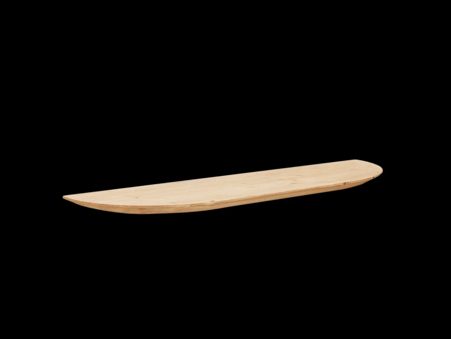 Estante redondeado de madera maciza flotante tono roble medio 120x3,2x19,65cm - BLOOM - DECOWOOD