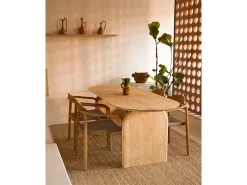 Estante redondeado de madera maciza flotante tono roble medio 120x3,2x19,65cm - BLOOM - DECOWOOD