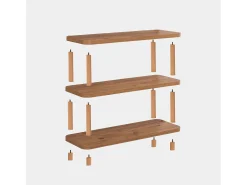 Estante rústico de aglomerado revestido de melamina – 80 cm x 75 cm x 28 cm – Pinheiro Atlântico