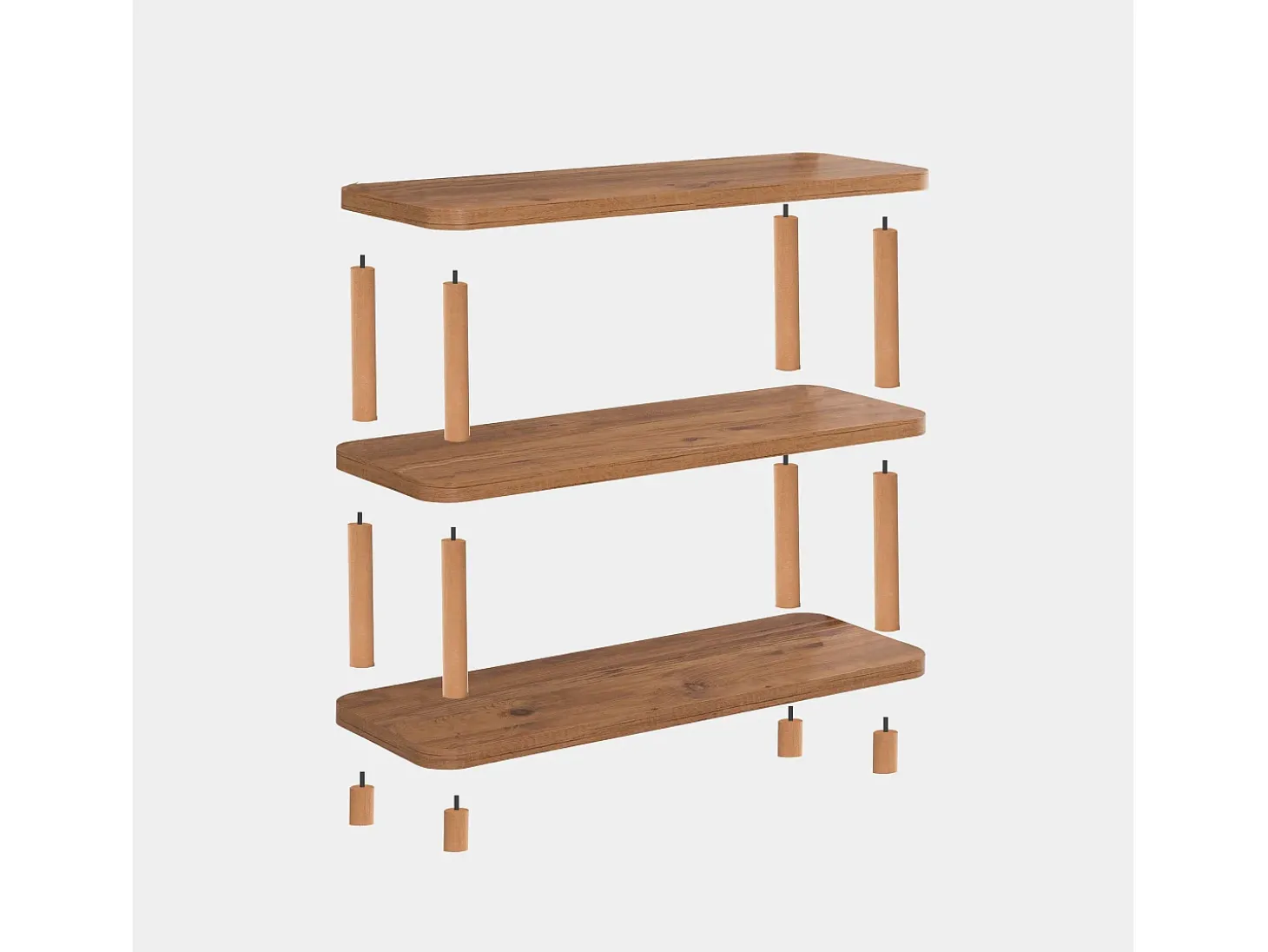 Estante rústico de aglomerado revestido de melamina – 80 cm x 75 cm x 28 cm – Pinheiro Atlântico