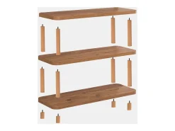 Estante rústico de aglomerado revestido de melamina – 80 cm x 75 cm x 28 cm – Pinheiro Atlântico