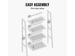 Estante SucceBuy de Bambú a 4 Niveles Estante de Almacenamiento en Escalera Trapezoidal para Baño, Dormitorio, Oficina, Estudio, Madera Natural