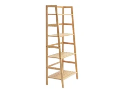 Estante SucceBuy de Bambú a 4 Niveles Estante de Almacenamiento en Escalera Trapezoidal para Baño, Dormitorio, Oficina, Estudio, Madera Natural