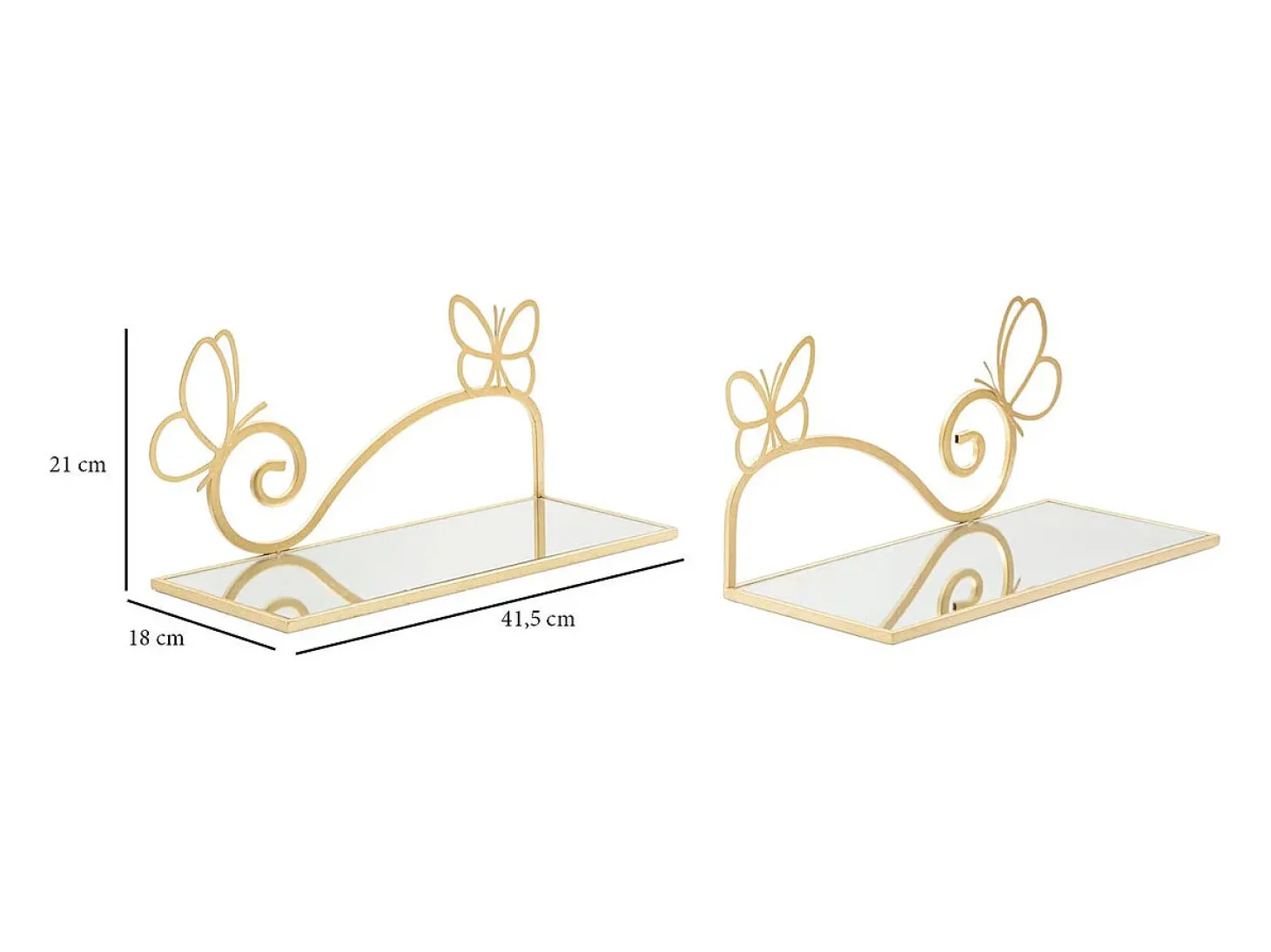 Estante VKH225, Oro, 41,5x18x21 cm, Kendra Home