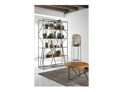 Estantería 4 baldas modelo Nereida acabado nogal, 110 x 40 x 180 cm (largo x ancho x alto