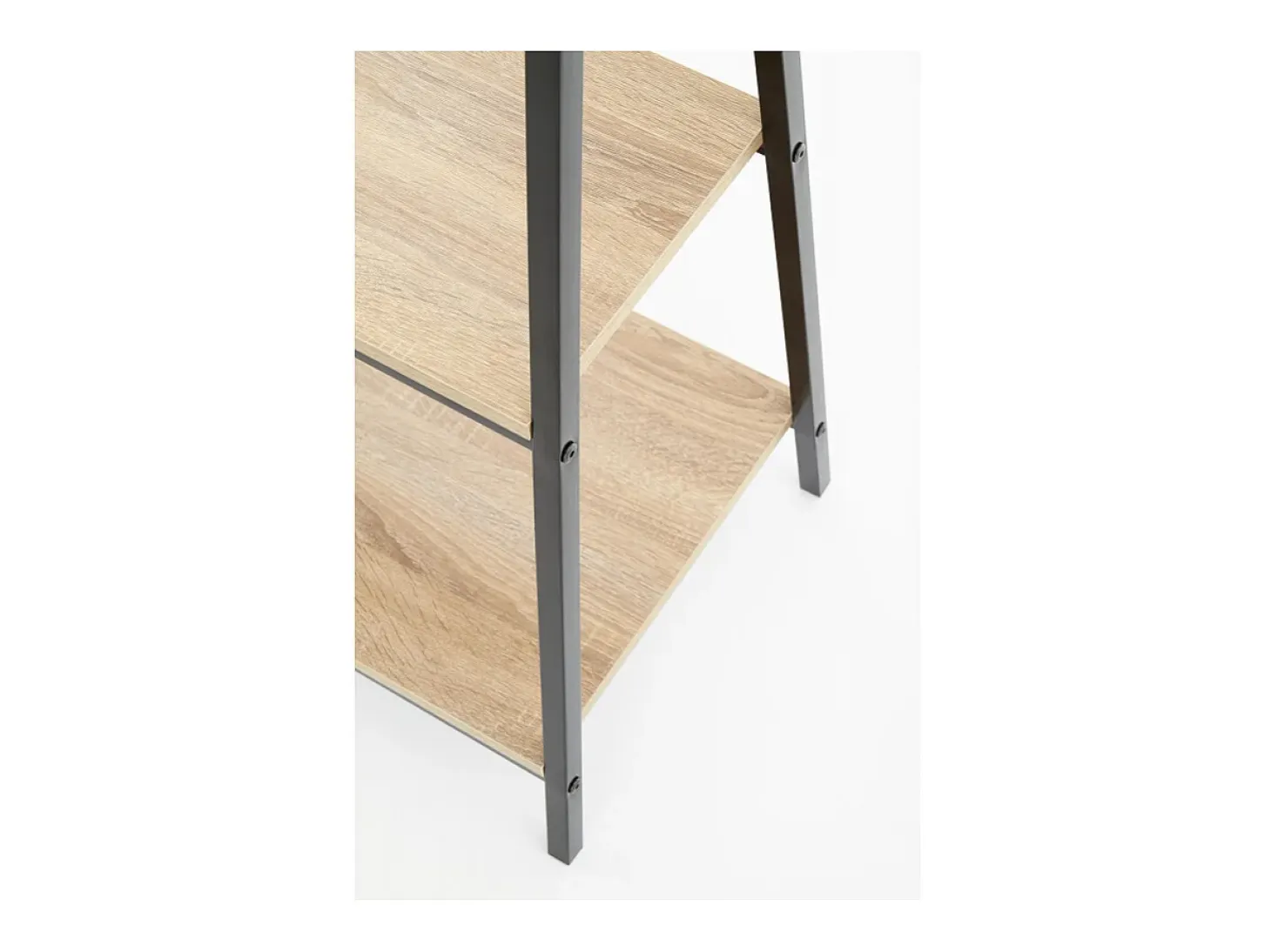 Estantería - Escalera de diseño 60 x 148 cm estilo roble y acero negro Loggia