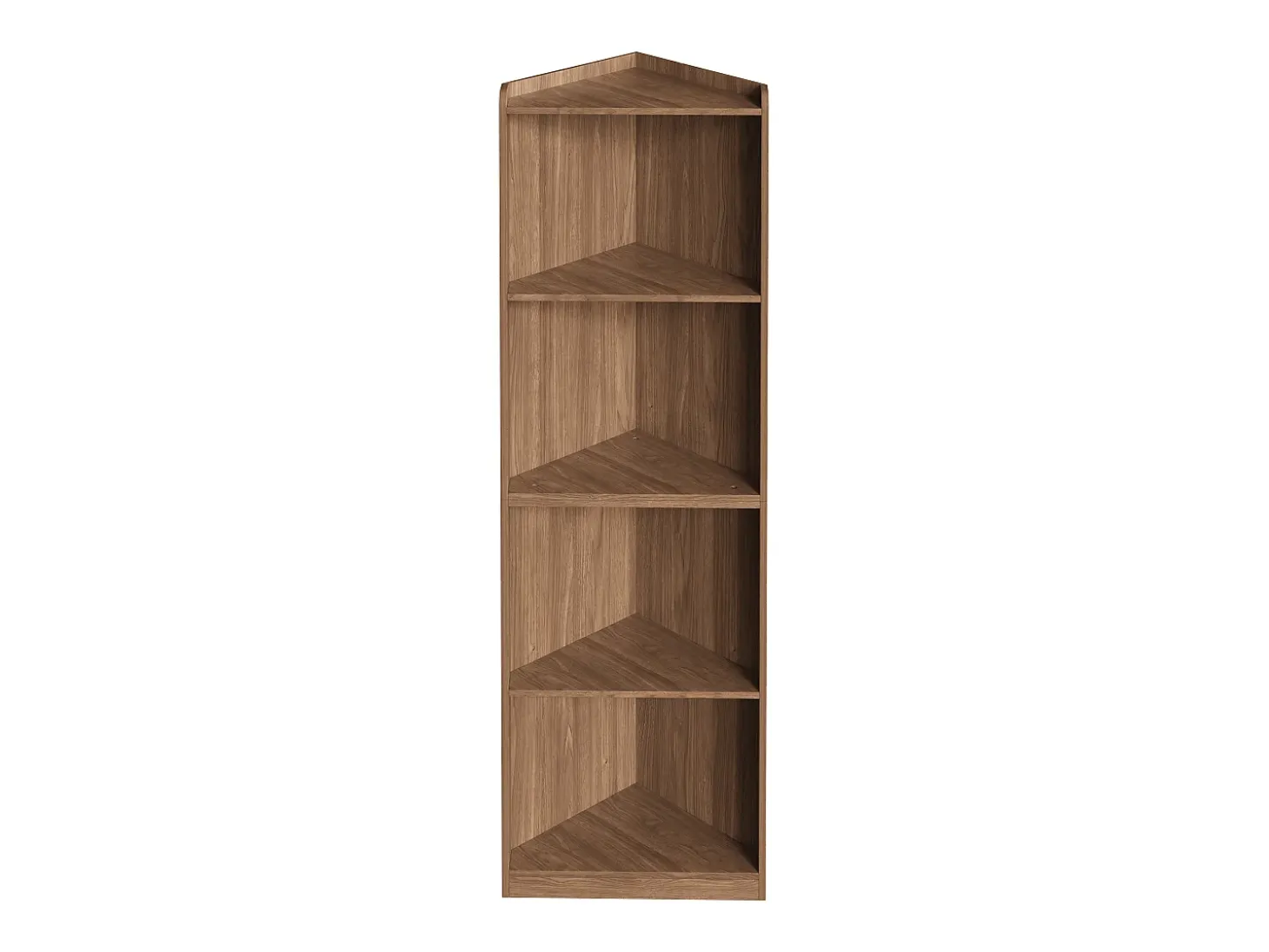 Estantería / librería de esquina - 55×32×180 cm - Con sistema anti-vuelco - Vitrina - MDF - Marrón