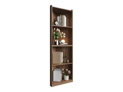 Estantería / librería de esquina - 55×32×180 cm - Con sistema anti-vuelco - Vitrina - MDF - Marrón