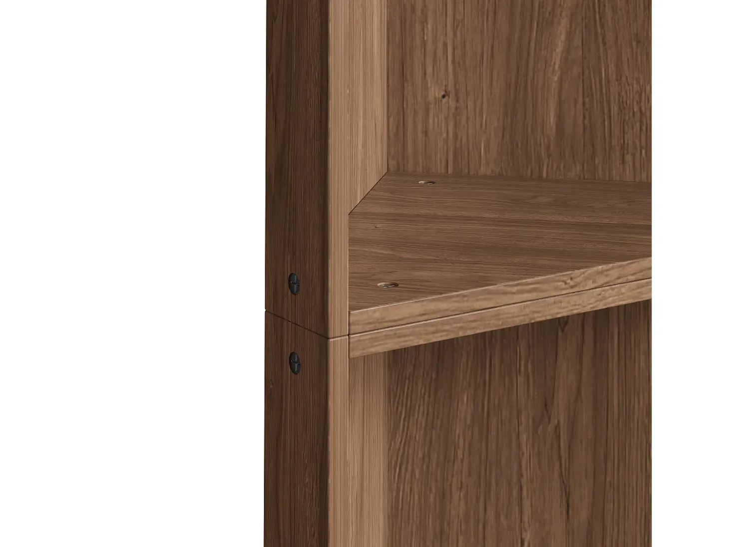Estantería / librería de esquina - 55×32×180 cm - Con sistema anti-vuelco - Vitrina - MDF - Marrón