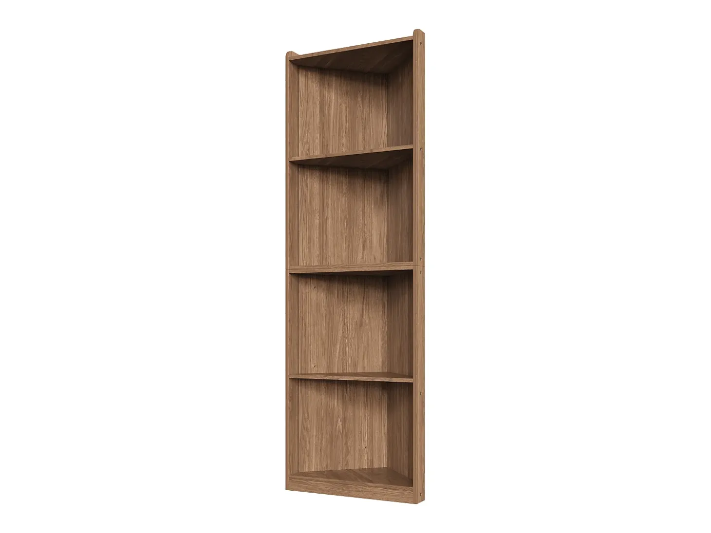 Estantería / librería de esquina - 55×32×180 cm - Con sistema anti-vuelco - Vitrina - MDF - Marrón
