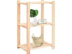 Estantería 3 niveles 5 unidades madera pino maciza 150 kg ES319682