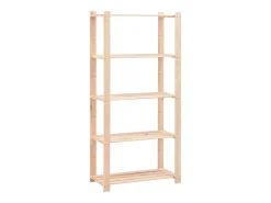 Estantería 5 niveles 2 unidades madera pino maciza 250 kg ES101414