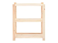 Estantería 3 niveles 2 unidades madera pino maciza 150 kg ES668149
