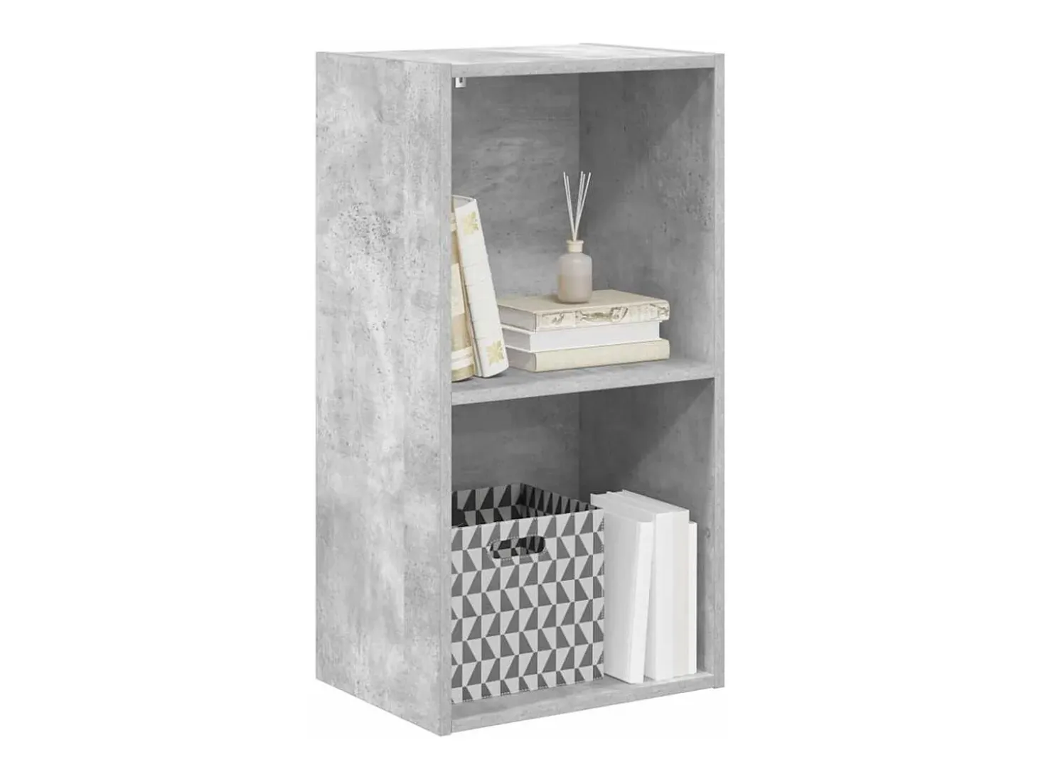 Estantería 2 niveles contrachapada gris hormigón 40x30x76,5cm