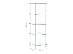 Estantería 3 niveles cristal templado transparente 40x40x67 cm ES799558