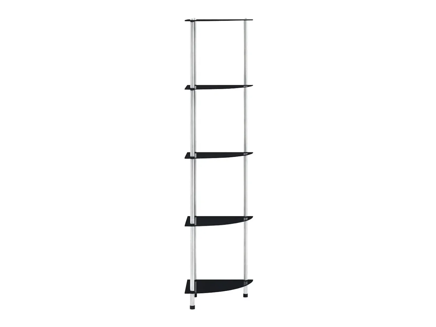 Estantería 5 niveles cristal templado negro 30x30x130 cm ES652947