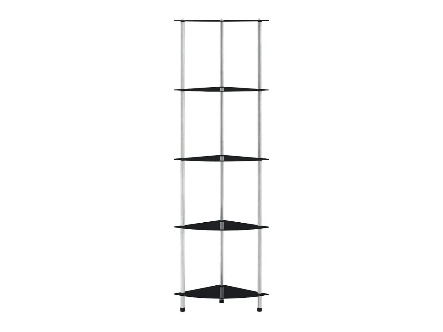 Estantería 5 niveles cristal templado negro 30x30x130 cm ES652947