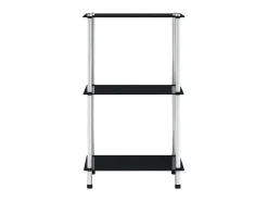 Estantería 3 niveles cristal templado negro 40x40x67 cm ES947582
