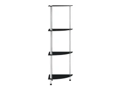 Estantería 4 niveles cristal templado negro 30x30x100 cm