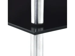 Estantería 4 niveles cristal templado negro 30x30x100 cm