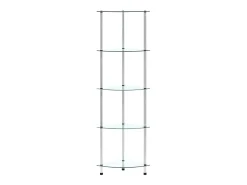 Estantería 5 niveles cristal templado transparente 30x30x130 cm