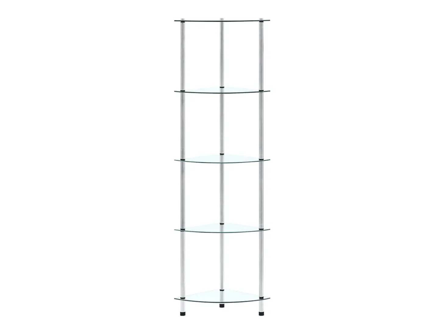 Estantería 5 niveles cristal templado transparente 30x30x130 cm
