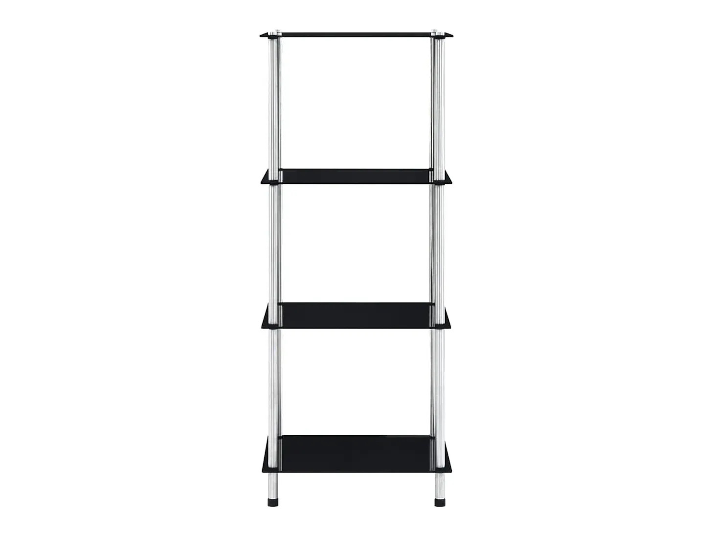 Estantería 4 niveles cristal templado negro 40x40x100 cm