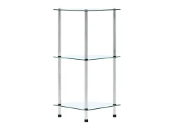 Estantería 3 niveles cristal templado transparente 30x30x67 cm ES966148