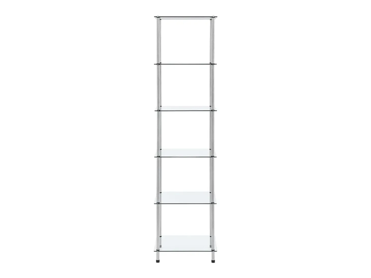 Estantería 6 niveles cristal templado transparente 40x40x160 cm ES239642