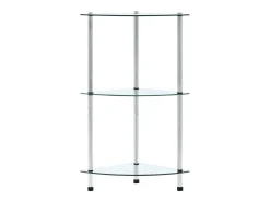 Estantería 3 niveles cristal templado transparente 30x30x67 cm
