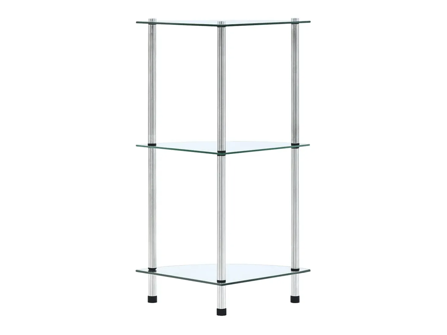 Estantería 3 niveles cristal templado transparente 30x30x67 cm