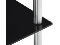 Estantería 6 niveles cristal templado negro 40x40x160 cm