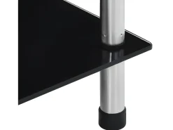 Estantería 6 niveles cristal templado negro 40x40x160 cm