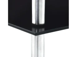 Estantería 3 niveles cristal templado negro 30x30x67 cm