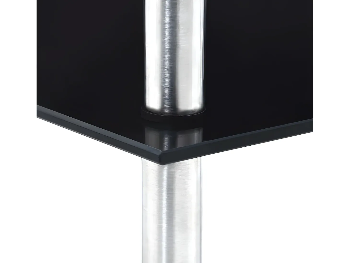 Estantería 3 niveles cristal templado negro 30x30x67 cm