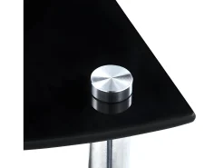 Estantería 3 niveles cristal templado negro 30x30x67 cm