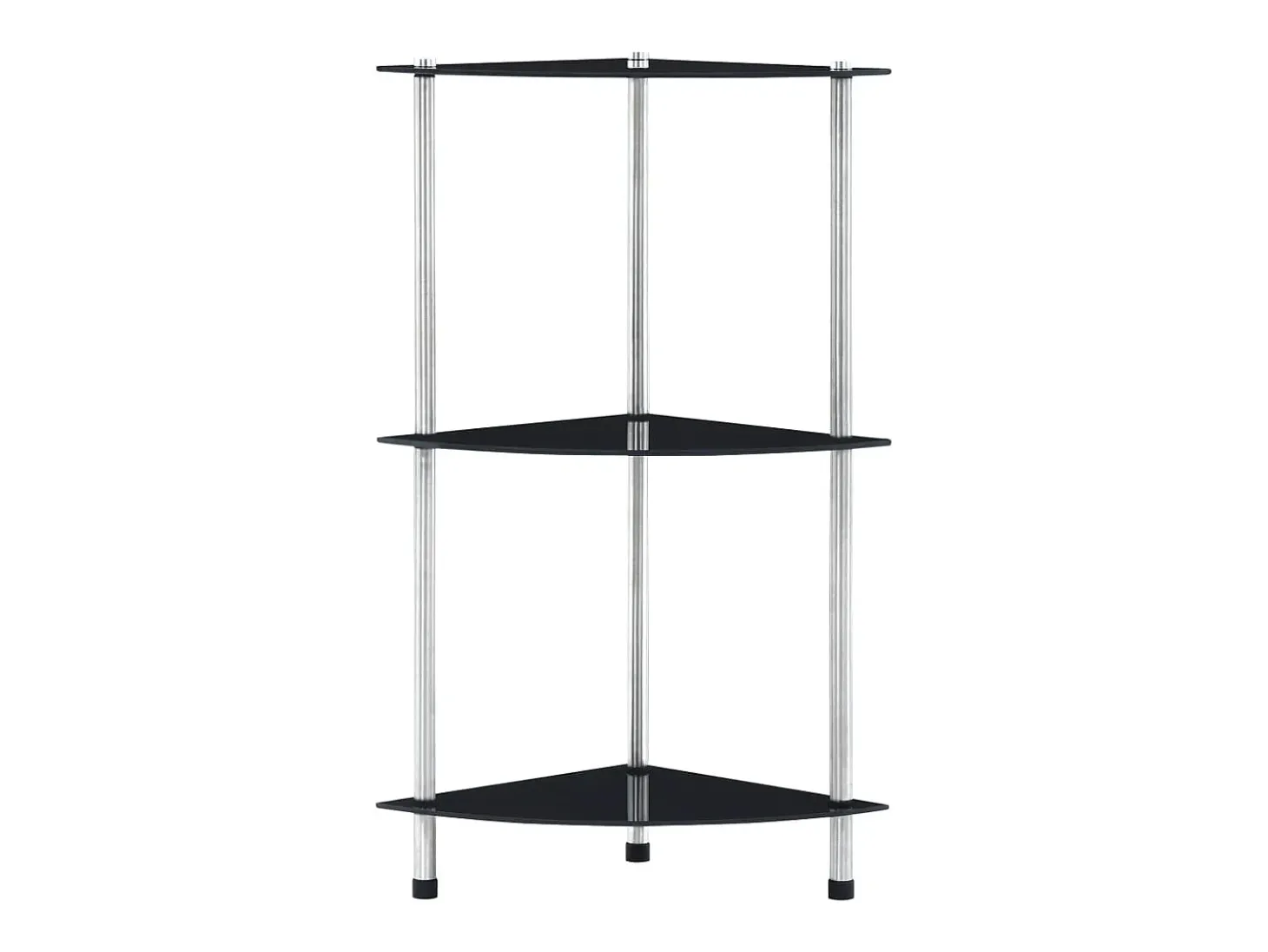 Estantería 3 niveles cristal templado negro 30x30x67 cm