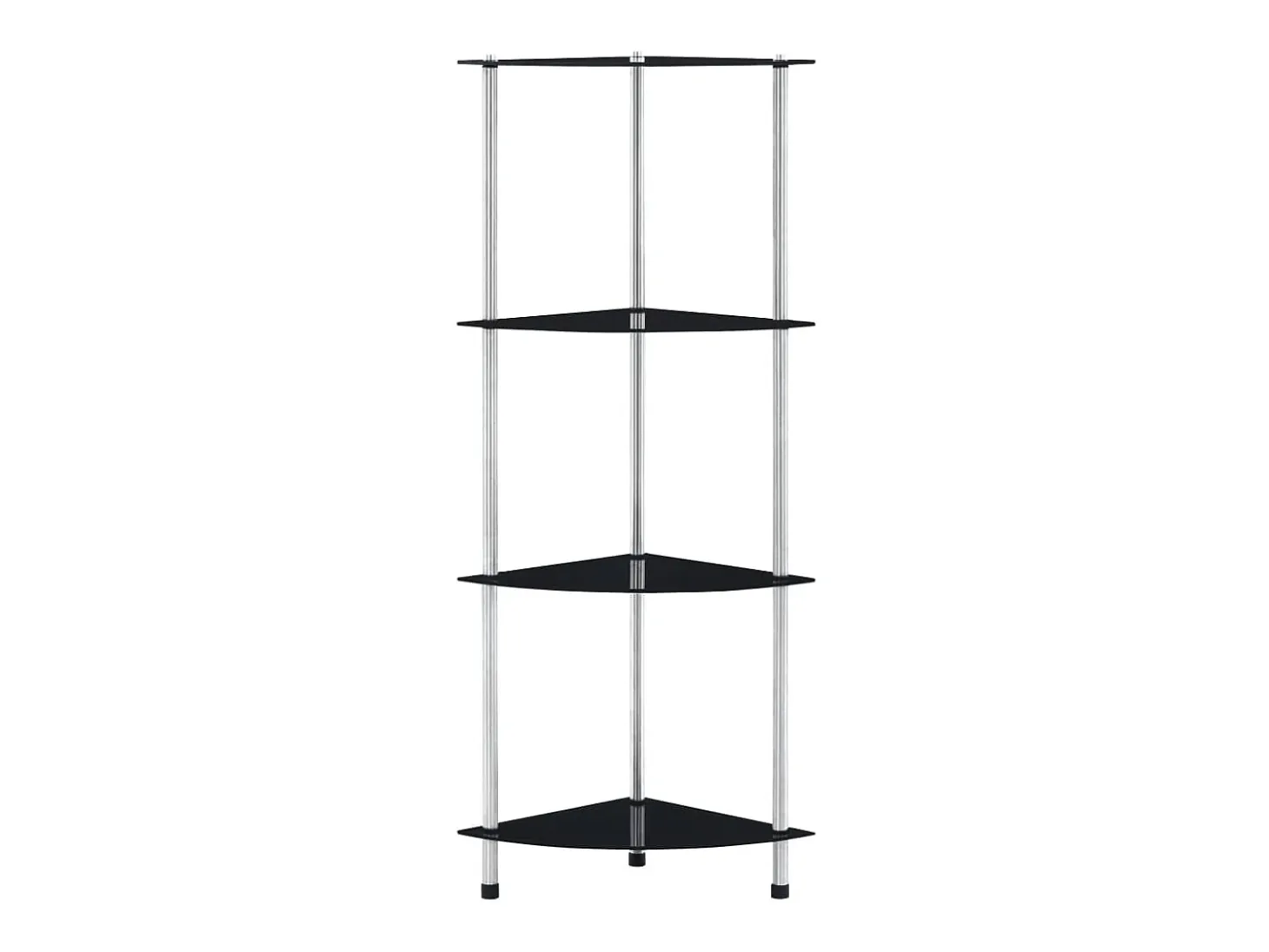 Estantería 4 niveles cristal templado negro 30x30x100 cm