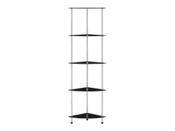 Estantería 5 niveles cristal templado negro 30x30x130 cm