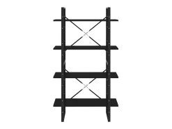 Estantería 4 niveles madera contrachapada negro 80x30x140 cm