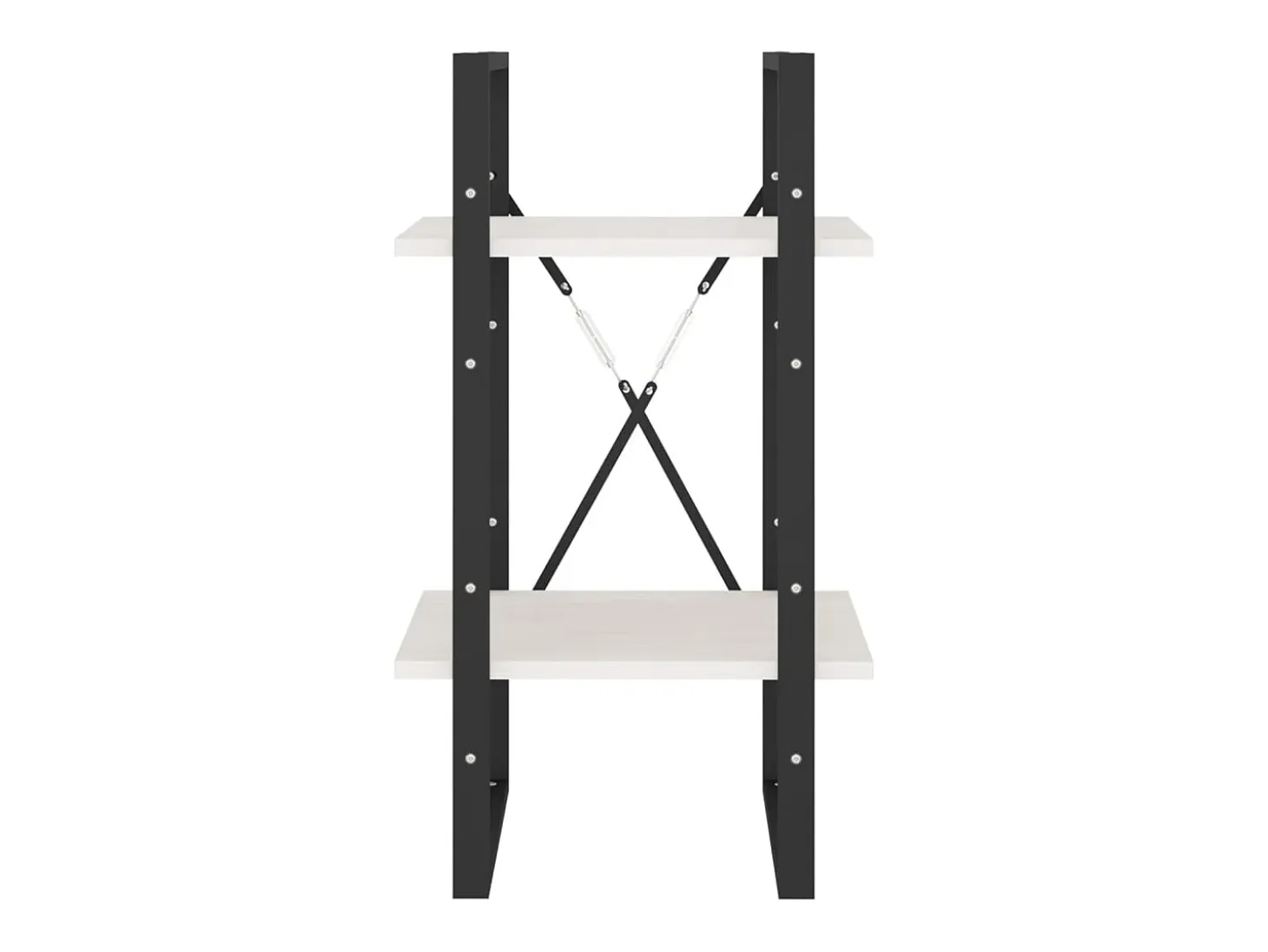 Estantería 2 niveles madera maciza de pino blanco 40x30x70 cm