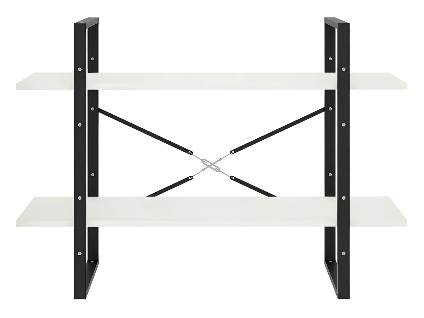 Estantería 2 niveles madera maciza de pino blanco 100x30x70 cm