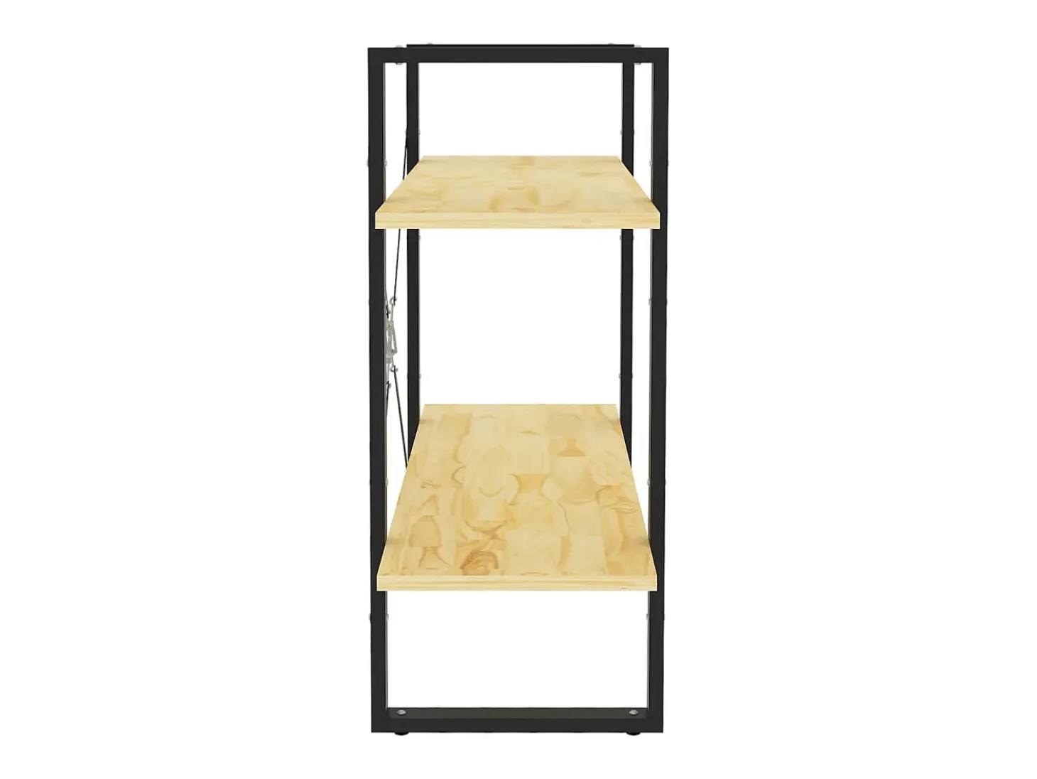 Estantería 2 niveles madera maciza de pino 80x30x70 cm